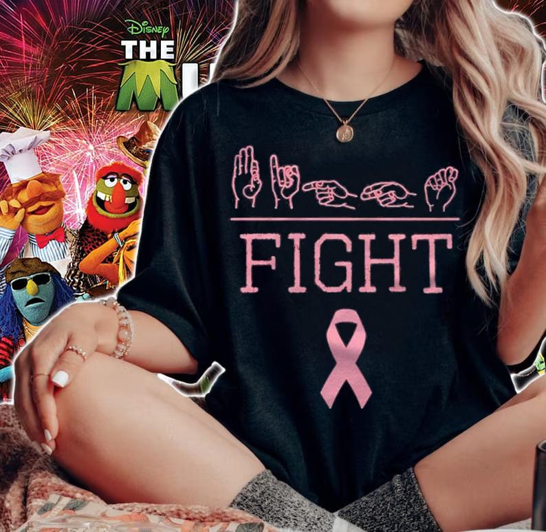 Deaf Pride Asl Fight Breast Cancer Awareness Ribbon Gift Shirt