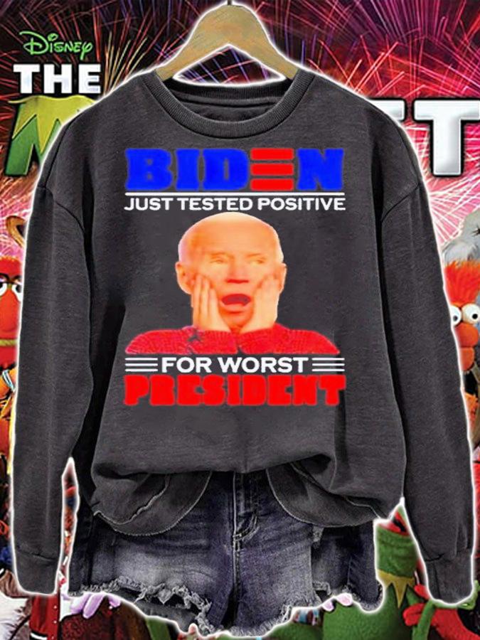 Home Alone Joe Biden Just Tested Positive For Worst President Shirt sweatshirt