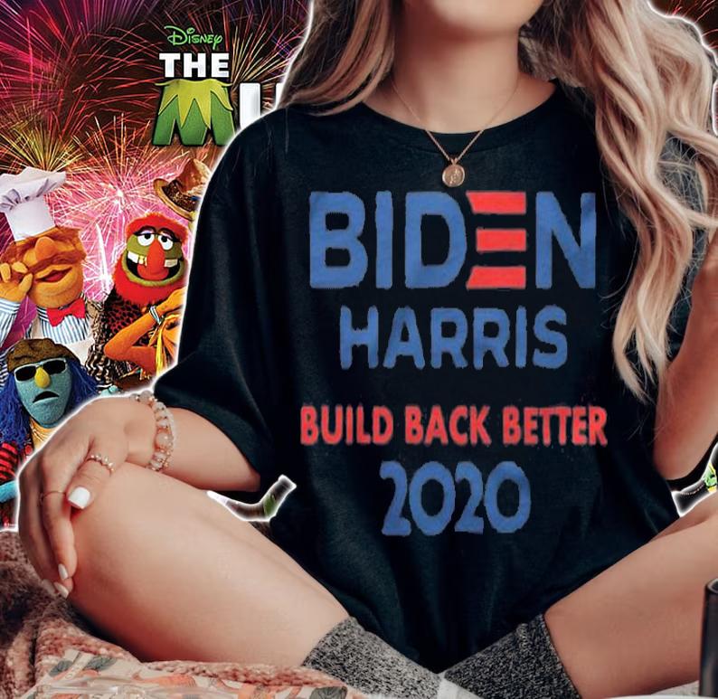 Joe Biden Kamala Harris Build Back Better 2020 Election T-Shirt woman shirt