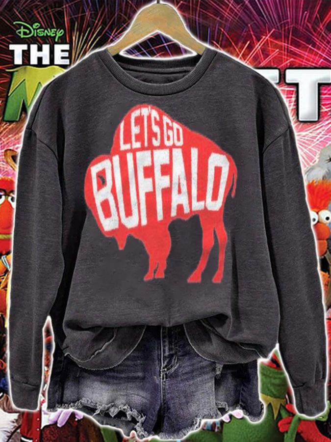 Lets Go Buffalo  Ny New York Retro Sports City Fan Love Shirt sweatshirt