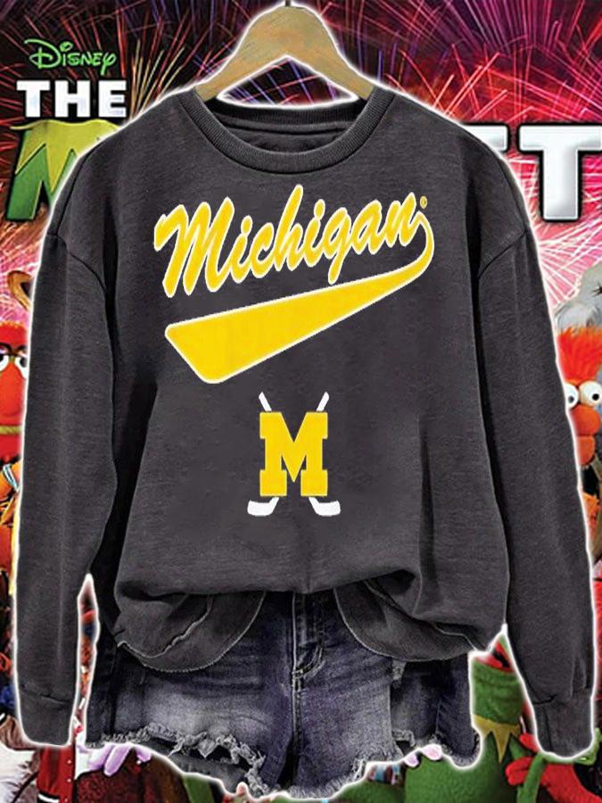 Michigan Hockey Script T-Shirt sweatshirt