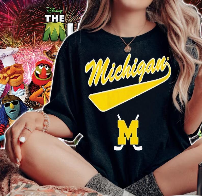 Michigan Hockey Script T-Shirt woman shirt