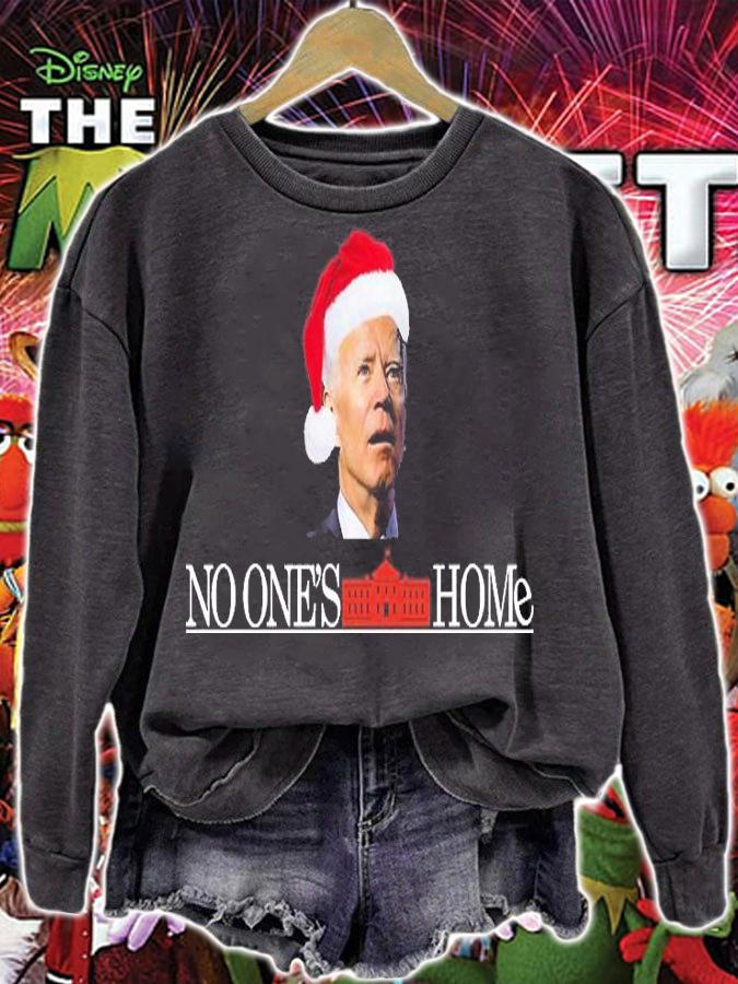 No One's Home Joe Biden Funny Christmas T-Shirt