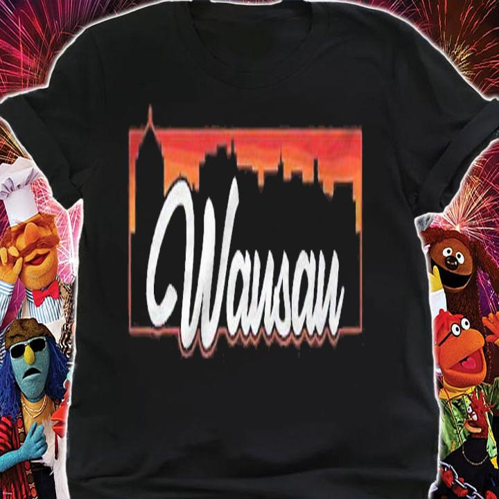 Vintage Style Retro Wausau Wisconsin Sunset Skyline Shirt shirt