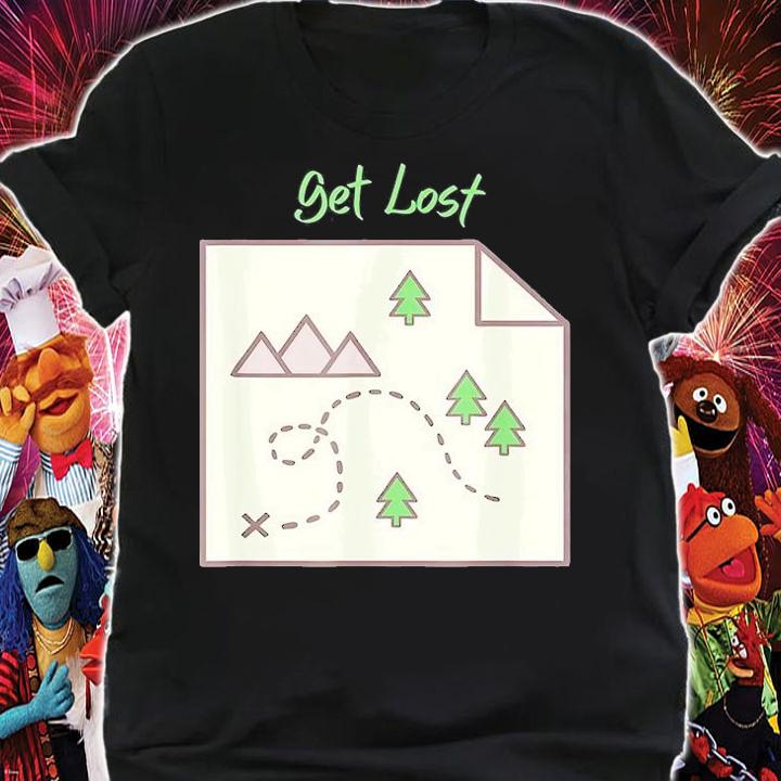 Get Lost Map Hiking Outdoors Adventure Nature Trekking Camp T-Shirt shirt