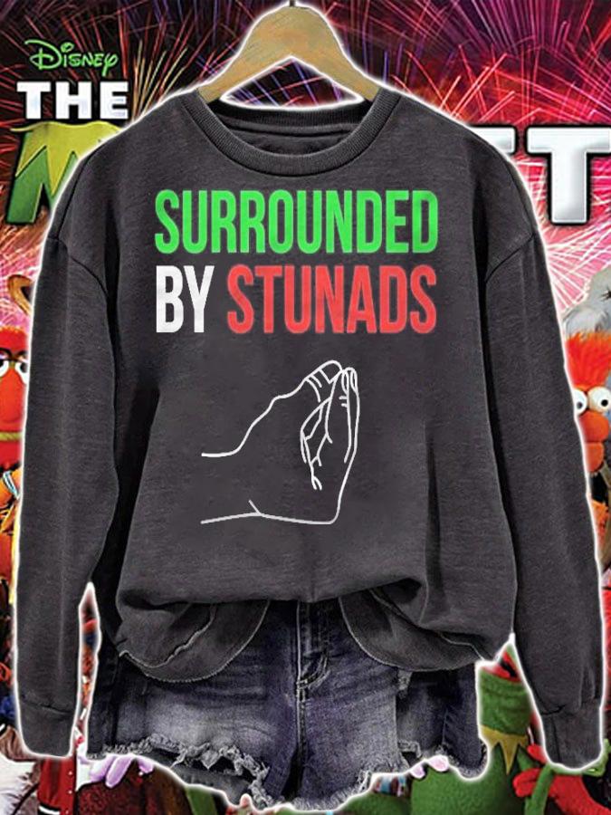 Surrounded By Stunads Funny Italian Sayings Pullover T-shirt