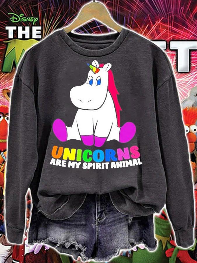 Unicorns Are My Spirit Animals Cute Unicorns Pullover T-Shirt sweatshirt
