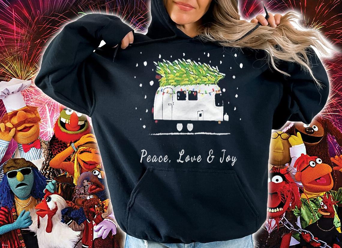 Peace Love & Joy Christmas Vintage Airstream Camper Streamin Shirt