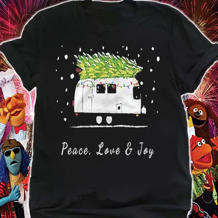 Peace Love & Joy Christmas Vintage Airstream Camper Streamin Shirt
