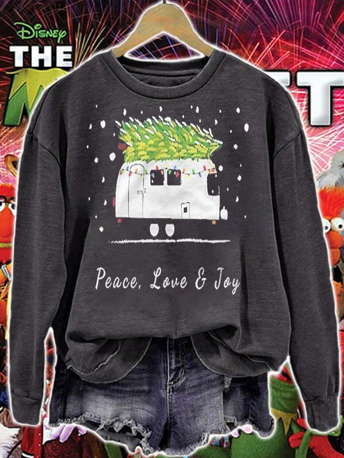 Peace Love & Joy Christmas Vintage Airstream Camper Streamin Shirt