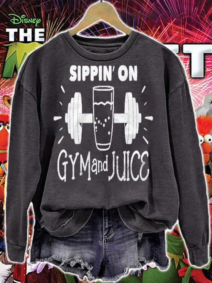 Sippin On Gym & Juice For Men Women Vegan Workout Shirt