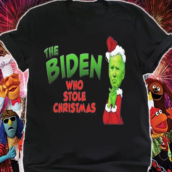 The Biden Who Stole Christmas 2021 Funny Joe Impeach Biden T-Shirt shirt