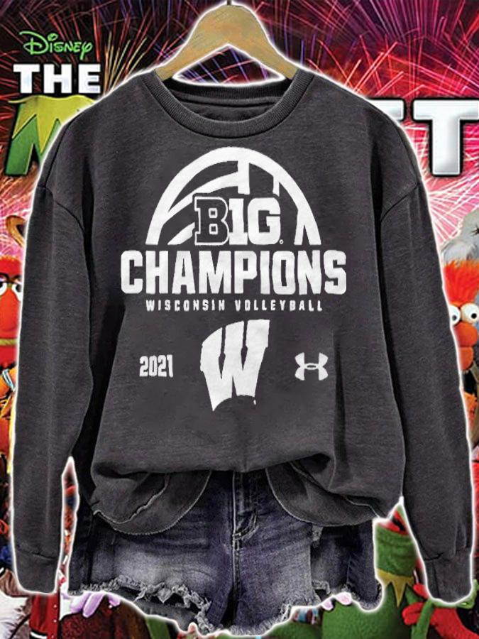 Wisconsin Badgers 2021 volleyball Big Ten Champions T-shirt