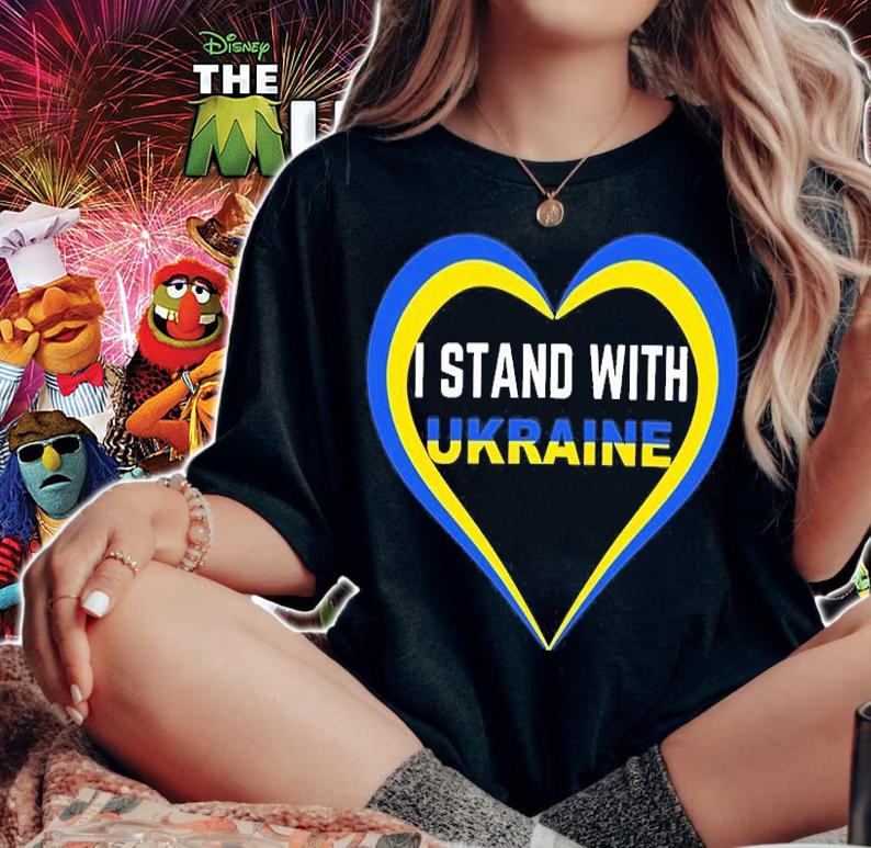 I Stand With Ukraine Support Heard T-Shirt woman shirt