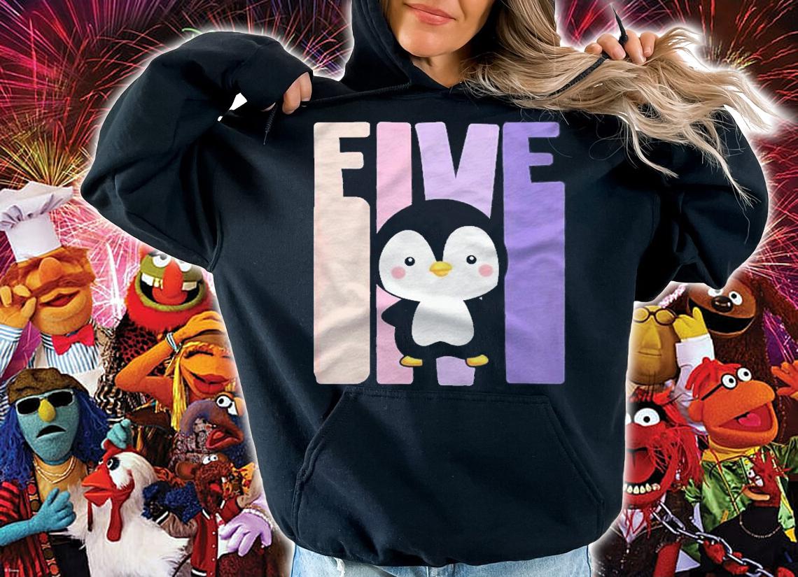 Kids 5 Years Old Cute Penguin Birthday Girl 5Th B-Day Shirt