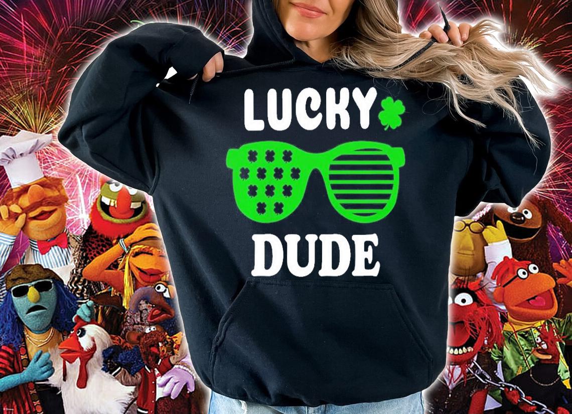 Lucky Dude Sunglasses With Shamrock St Patrick's Day T-Shirt