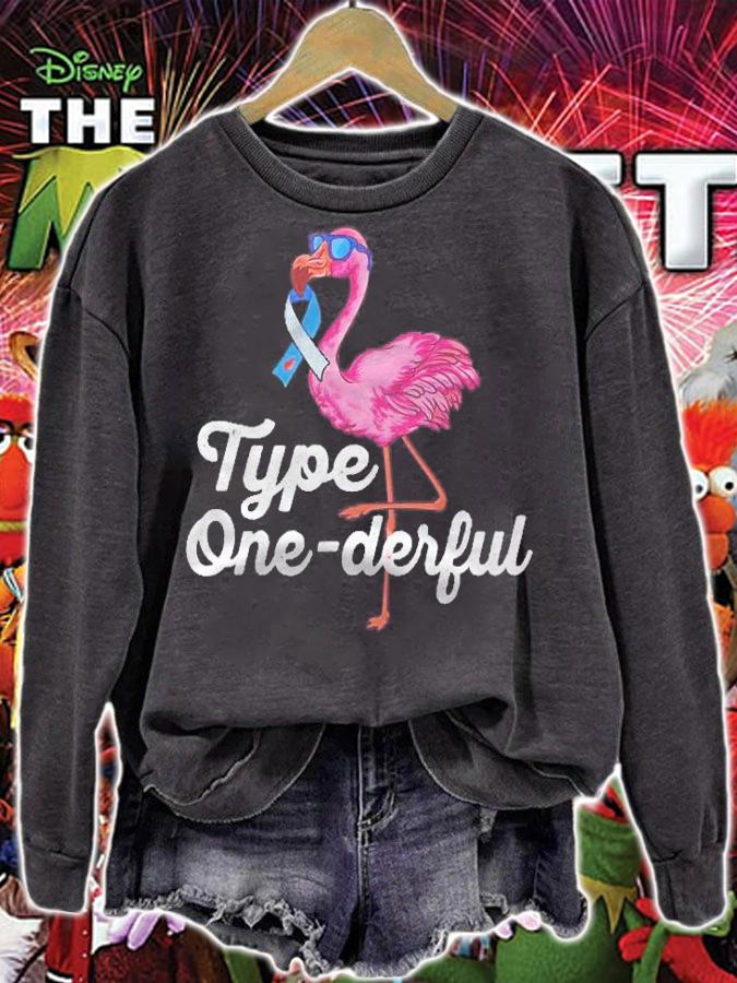 Type Onederful Cute Flamingo Type 1 Diabetes Awareness Shirt sweatshirt