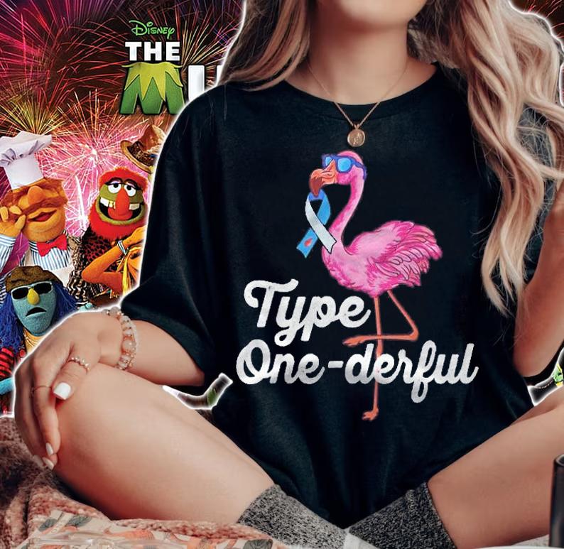 Type Onederful Cute Flamingo Type 1 Diabetes Awareness Shirt woman shirt
