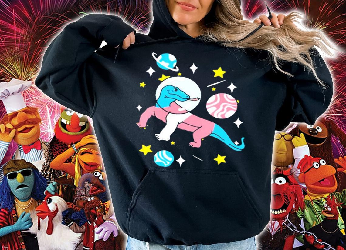 Womens Trans Pride Komodo Dragon In Space Transgender T-Shirt