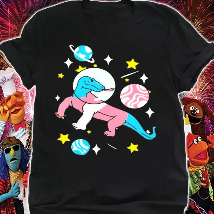Womens Trans Pride Komodo Dragon In Space Transgender T-Shirt
