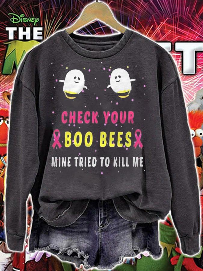 Check Your Boo Bees Mine Tried To Kill Me Halloween Gift T-shirt sweatshirt