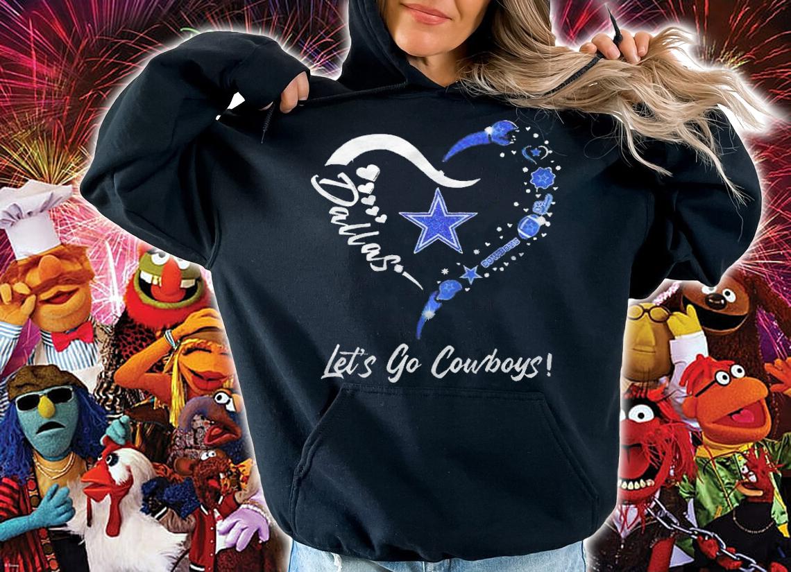 Dallas Cowboys logo heart let's go Cowboys T-shirt hoodie