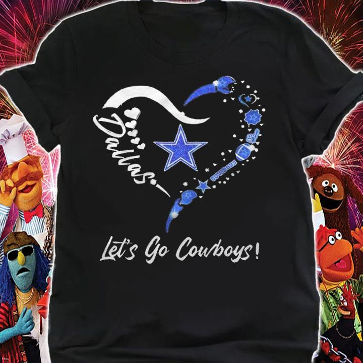Dallas Cowboys logo heart let's go Cowboys T-shirt shirt