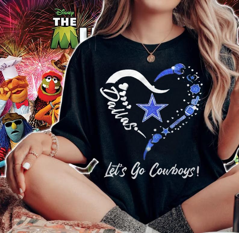 Dallas Cowboys logo heart let's go Cowboys T-shirt woman shirt