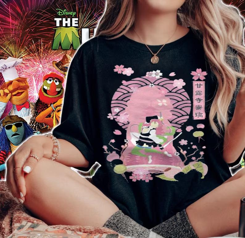 Demon Slayer Kanroji Mitsuri cherry blossom Japanese style T-shirt woman shirt