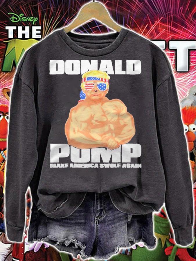 Funny Donald Pump make America swole again T-shirt
