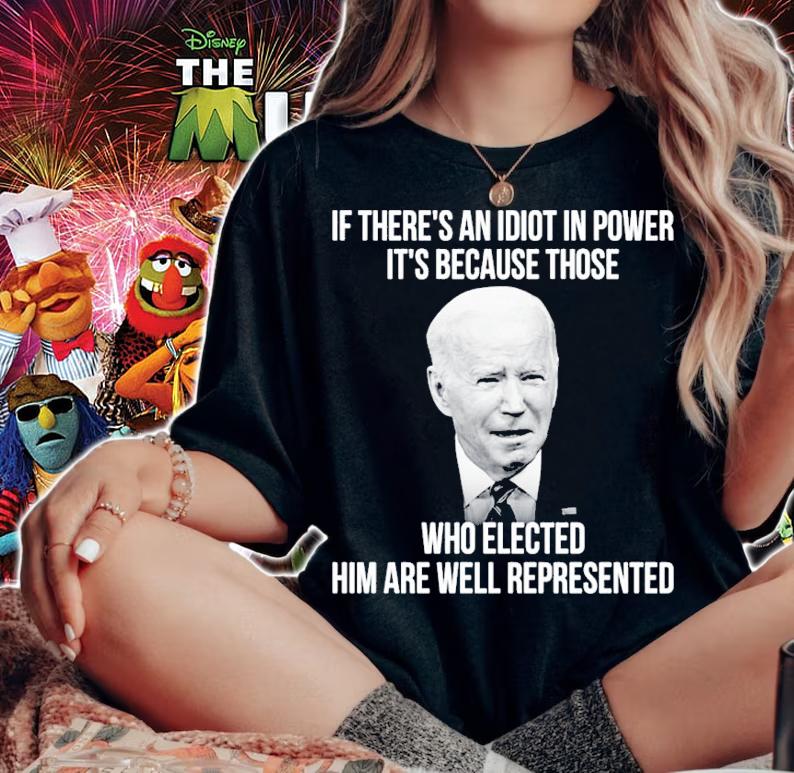 Joe Biden if there's an idiot in power it's because those who elected him are well represented shirt woman shirt