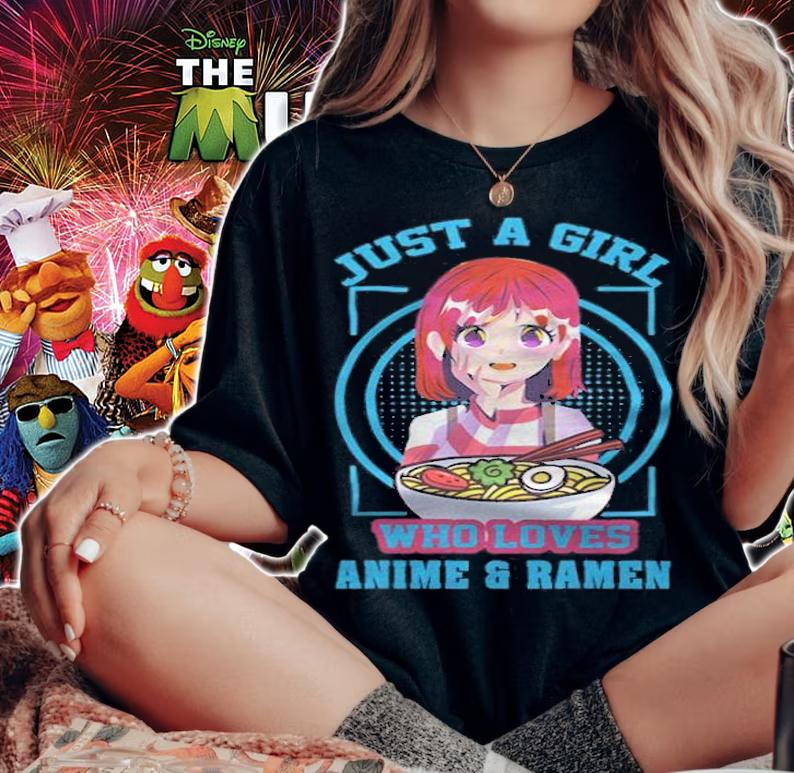 Just a girl who loves anime and ramen T-shirt woman shirt