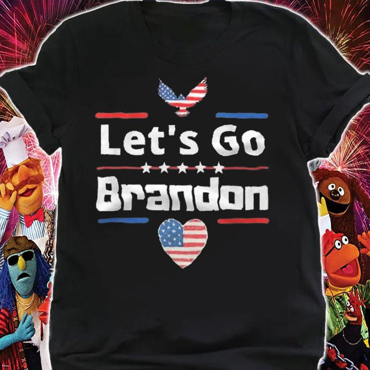 Let's Go Brandon Conservative Anti Liberal USA Flag Logo T-Shirt