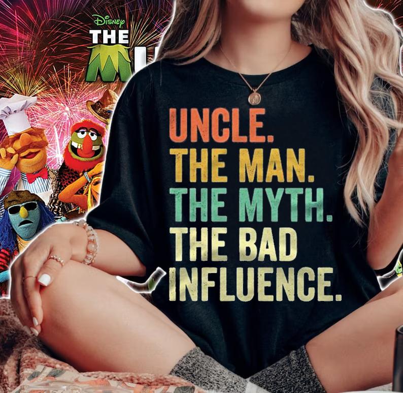Mens Vintage Fun Uncle Man Myth Bad Influence Funny Shirt woman shirt