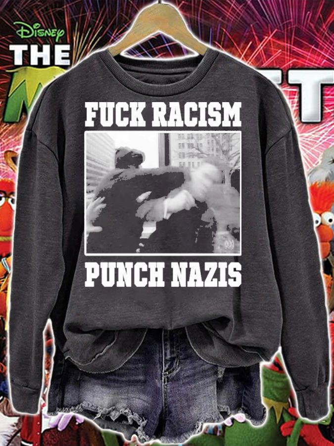 Official Pedro L. Gonzalez Fuck Racism Punch Nazis Shirt sweatshirt