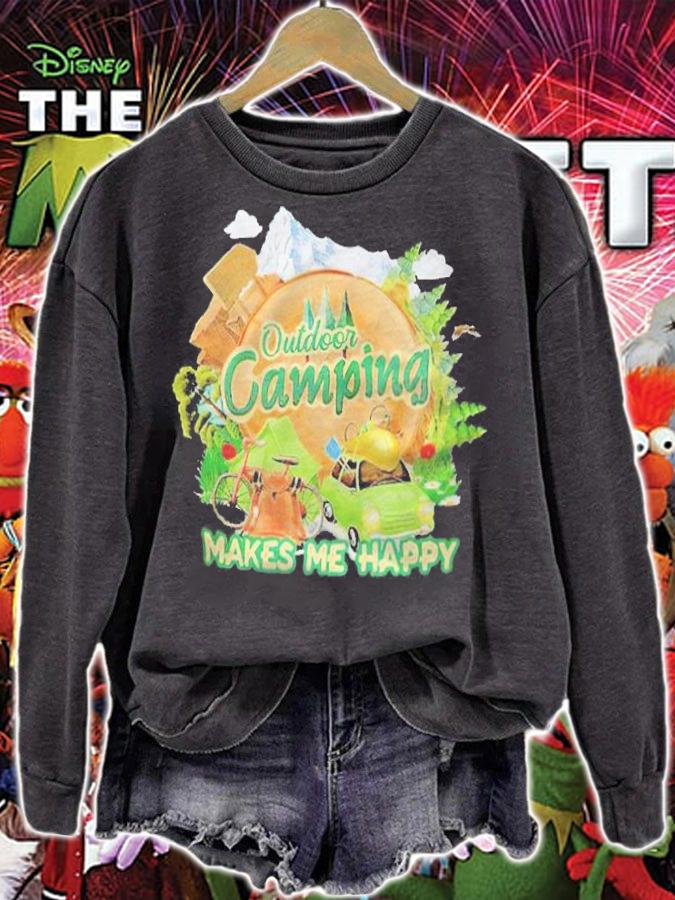 Outdoor camping makes me happy T-shirt sweatshirt