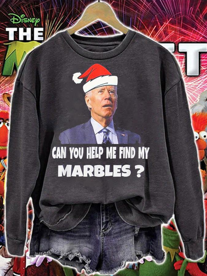 Santa Biden CAN YOU HELP ME FIND MY MARBLES Ugly T-Shirt