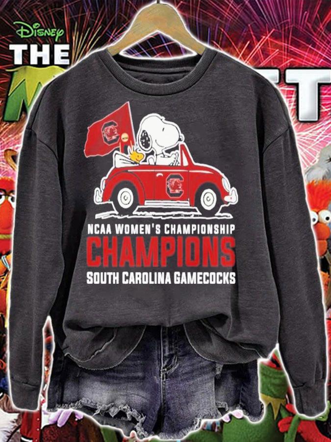 Snoopy And Woodstock South Carolina Gamecocks NCAA Women's Championship Champions Shirt
