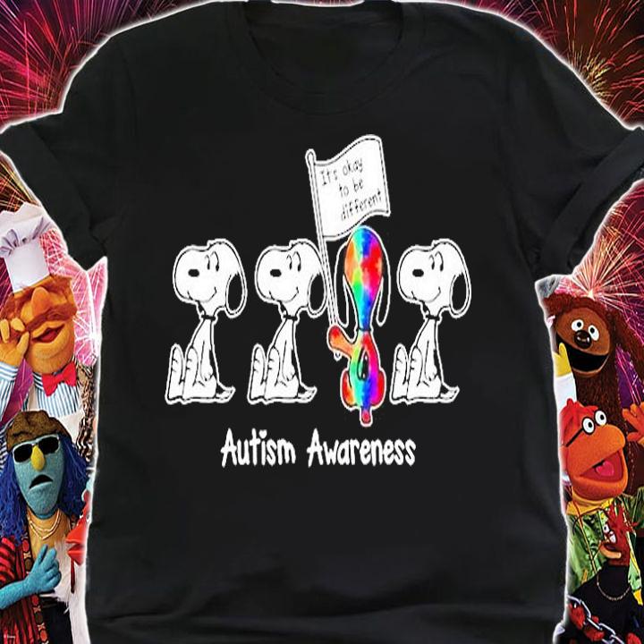 Snoopy Its Okay To Be Different Autism Awareness T-Shirt shirt