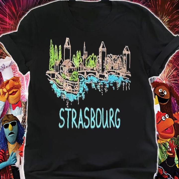 Strasbourg France Unique Hand Drawn Art Gift Men Women T-shirt