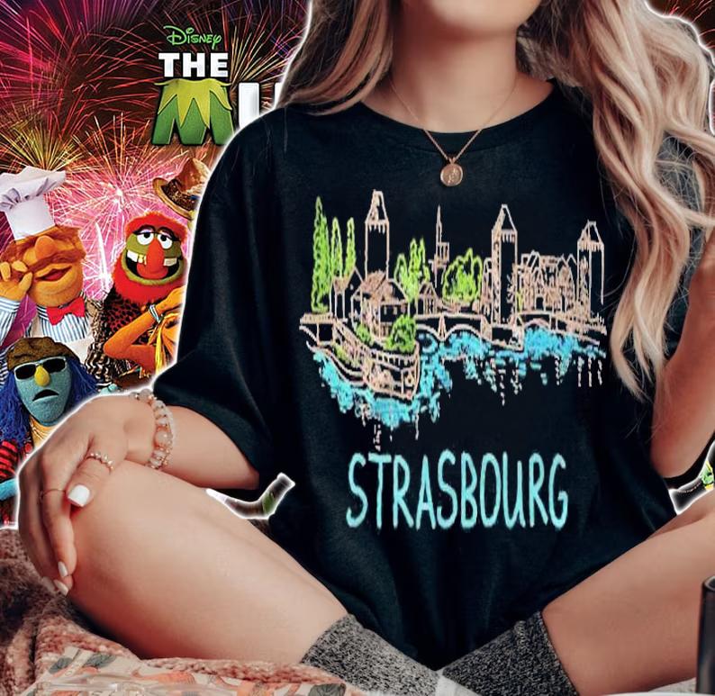 Strasbourg France Unique Hand Drawn Art Gift Men Women T-shirt