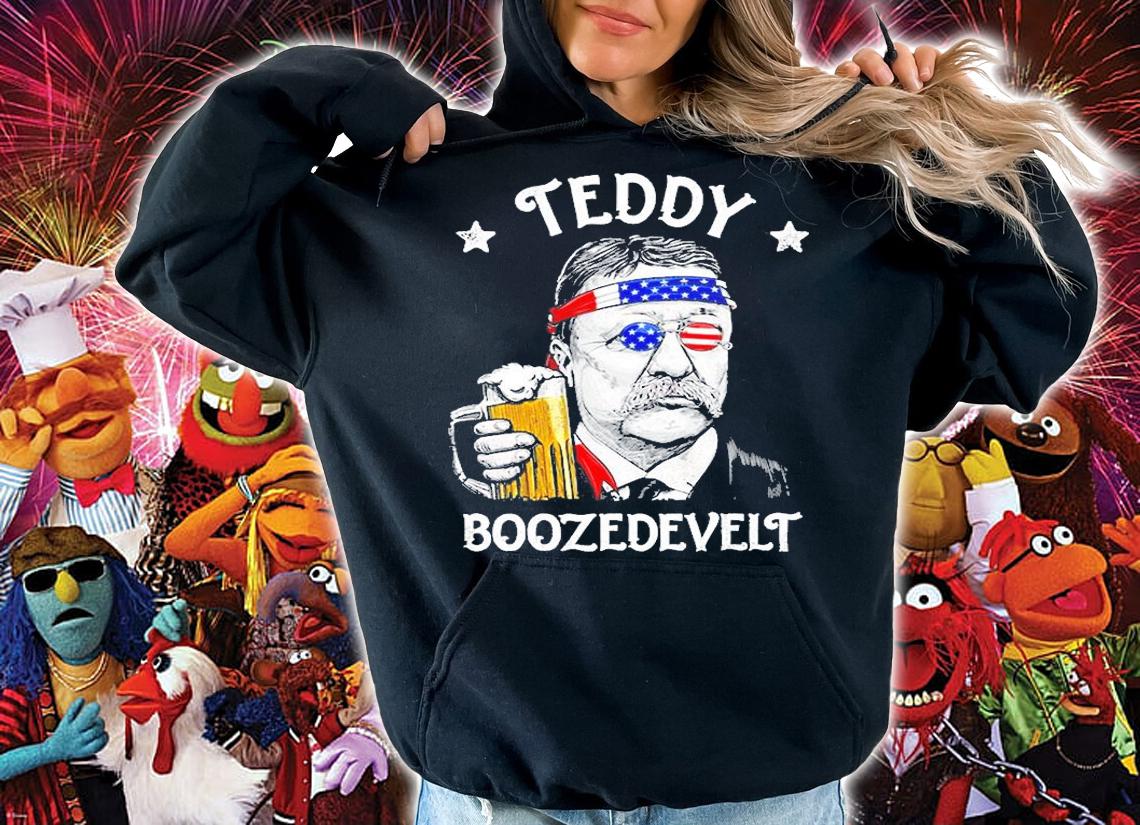 Teddy Boozedevelt Theodore Roosevelt 4th Of July Drinking Beer t-shirt