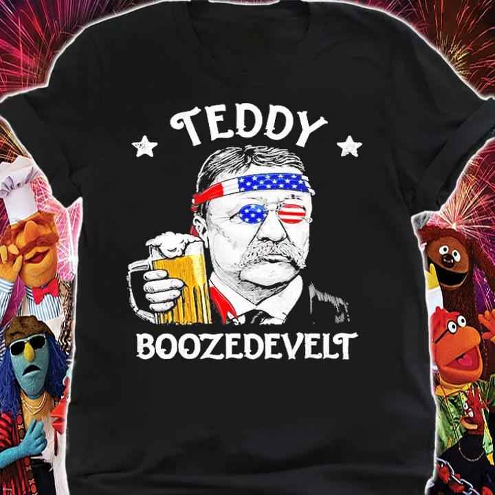 Teddy Boozedevelt Theodore Roosevelt 4th Of July Drinking Beer t-shirt