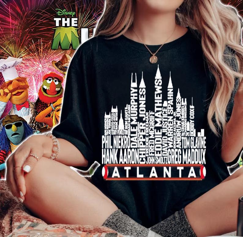 The Legends Atlanta City Skyline Of The Atlanta Baseball Team T-Shirt woman shirt
