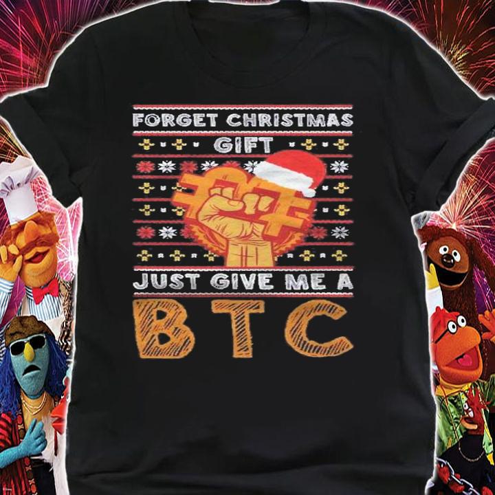 Give Me Btc Christmas Bitcoin Coin Blockchain Cryptocurrency Shirt