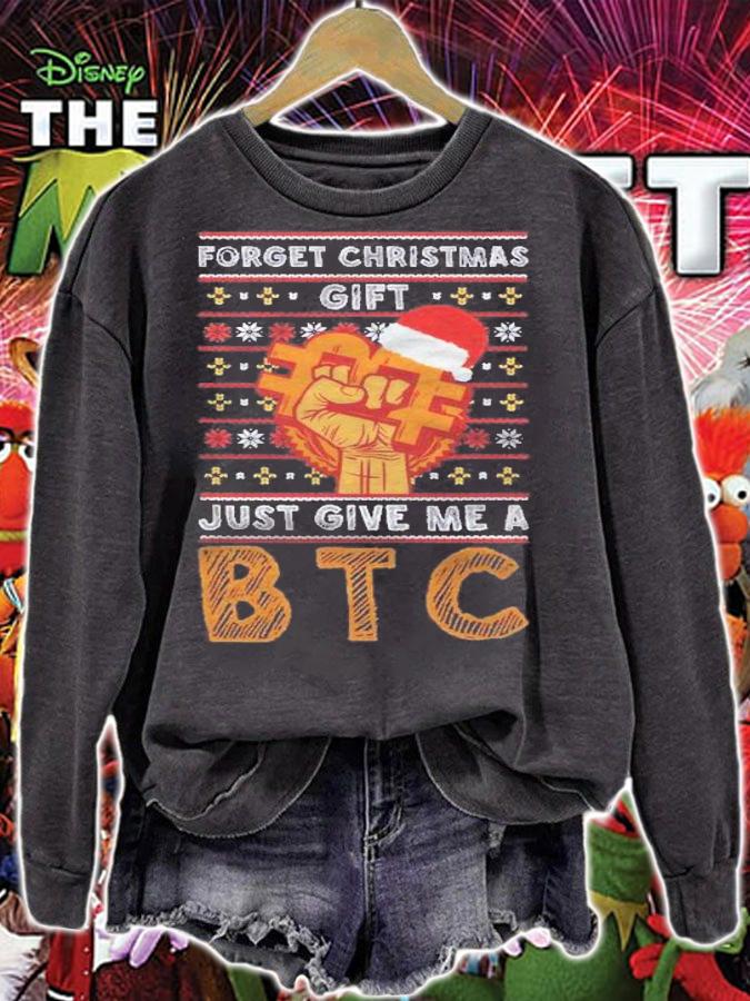Give Me Btc Christmas Bitcoin Coin Blockchain Cryptocurrency Shirt
