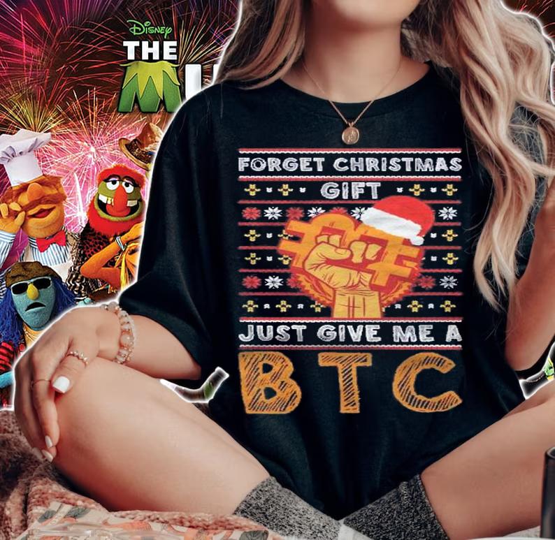 Give Me Btc Christmas Bitcoin Coin Blockchain Cryptocurrency Shirt