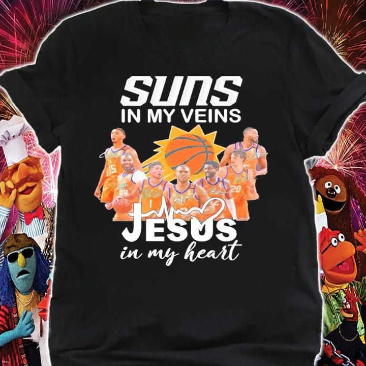 Phoenix Suns In My Veins Jesus In My Heart Signatures Shirt