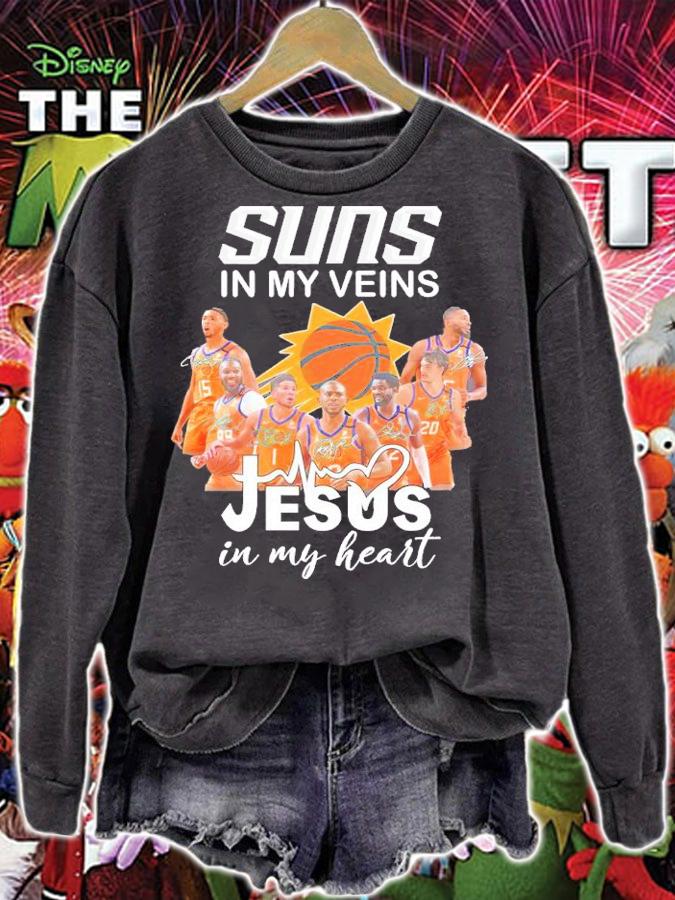Phoenix Suns In My Veins Jesus In My Heart Signatures Shirt