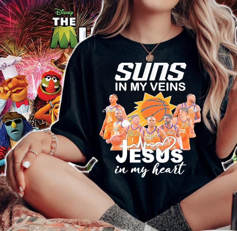 Phoenix Suns In My Veins Jesus In My Heart Signatures Shirt